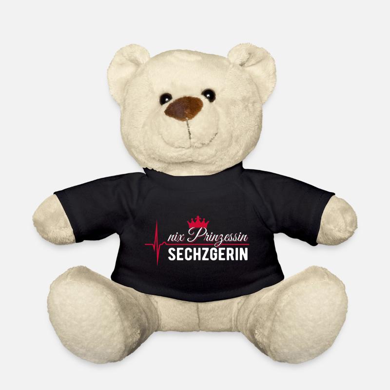 Nix Prinzessin - Sechzgerin - EKG Puls Geschenk - Teddy - Schwarz