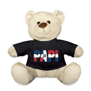  Papi Dominikanische Flagge – Stolzer Papa aus der - Teddy - Schwarz - Vorne