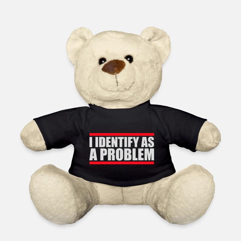 Jeg identificerer mig som en problemformulering fræk oprørsk - Teddybjørn - sort