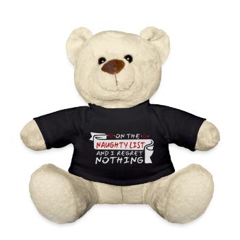 On the naughty list and regret nothing XMas Spruch - Teddy Bear - black - Front