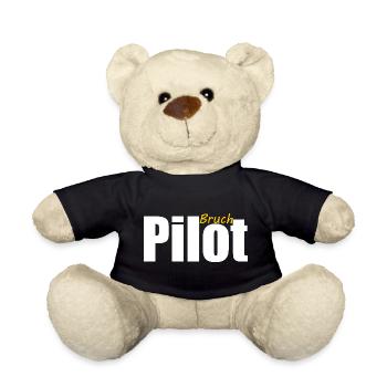 Pilot Bruchpilot Ironie Draufgänger Segelfliegen  - Teddy - Schwarz - Vorne