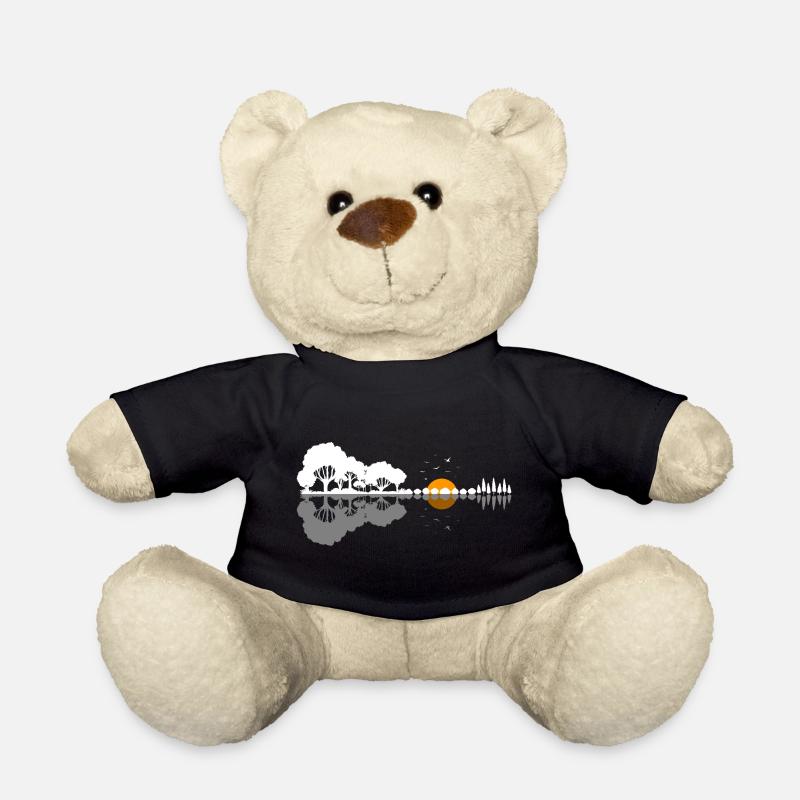 Gitarre Natur Wald Bäume Spiegelung Musik Geschenk - Teddy - Schwarz