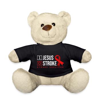 Hirnschlag Schlaganfall - Teddy - Schwarz - Vorne