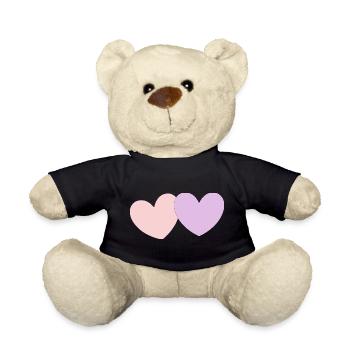 Cadeau pastel en cœur pour la Saint-Valentin - Nounours - noir - Devant