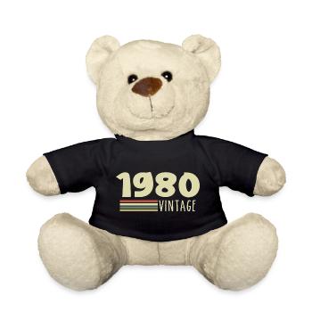 1980-Anniversary-1980-Retro-1980 - Teddy Bear - black - Front