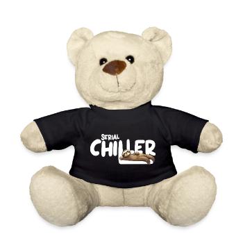 Sloth Serial Chiller – Funny Sloth Tee - Teddy Bear - black - Front