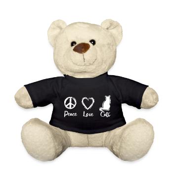 Peace Love Cats - Teddy Bear - black - Front