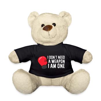 I Am One Boxing Glove Anthem - Teddy Bear - black - Front
