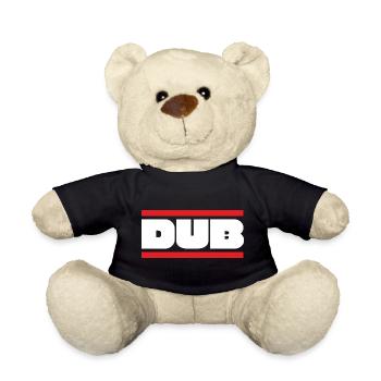 DUB Bold Wordmark with Red Bars - Teddy Bear - black - Front