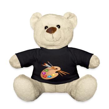 maler painter pinsel paint farbe artist color colo - Teddy - Schwarz - Vorne