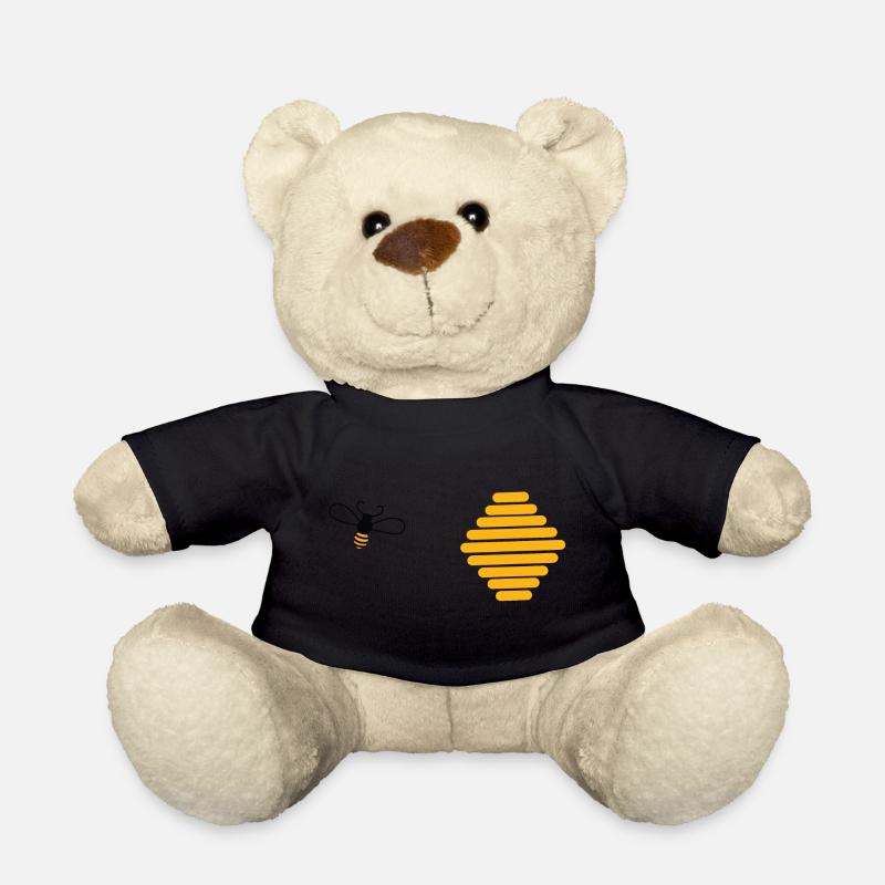 Honey Bee Honeycomb Honeybee Bee Queen Nectar - Teddy Bear - black