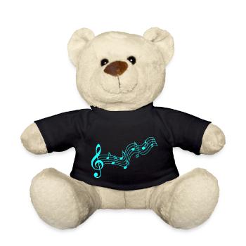 Musik Noten Notenschlüssel - Teddy - Schwarz - Vorne