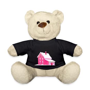 Weihnachten Pink Girlie Frauen Mädchen Geschenk - Teddy - Schwarz - Vorne