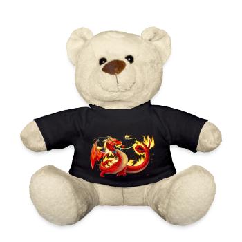 Magischer Feuer Drache - Drachen der Elemente - Teddy - Schwarz - Vorne