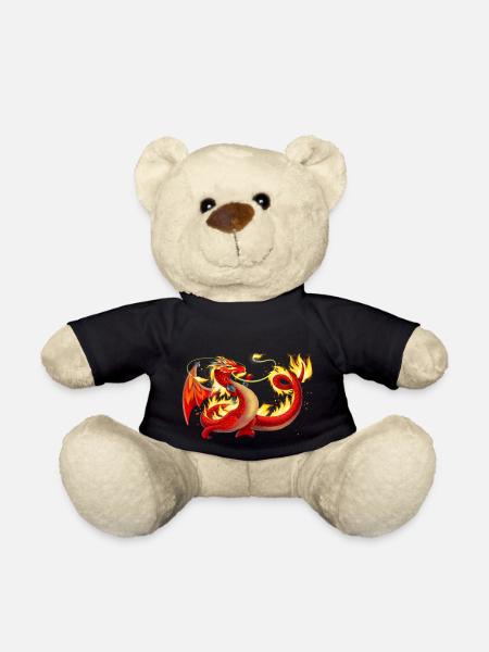 Dragon de feu magique - dragon des éléments - Nounours - noir
