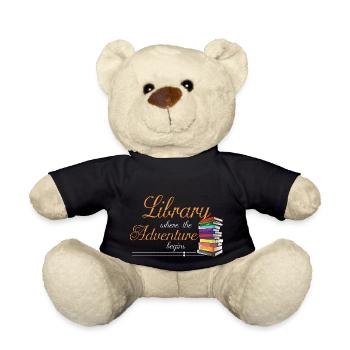 Bookworm Gifts Library Where The Adventure Begins - Nounours - noir - Devant