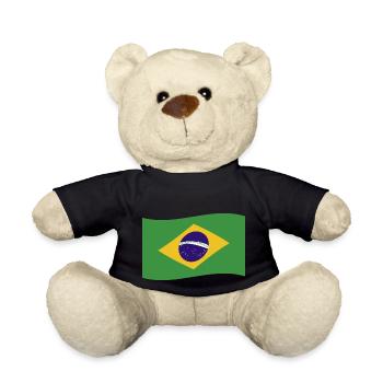 Brasilien Flagge Brasil Fahne Brasilianische Land - Teddy - Schwarz - Vorne