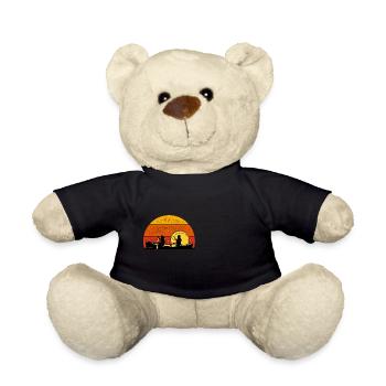 vintage kayak canoe retro - Teddy Bear - black - Front