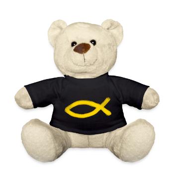 poisson Jésus jaune poisson Ichthys poisson - Nounours - noir - Devant
