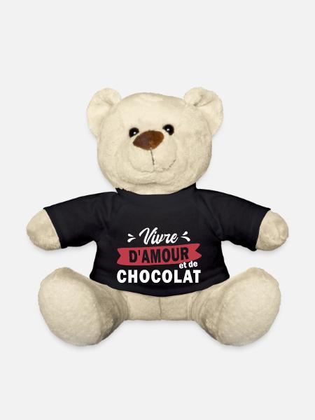Vivre d'amour et de chocolat - Nounours - noir