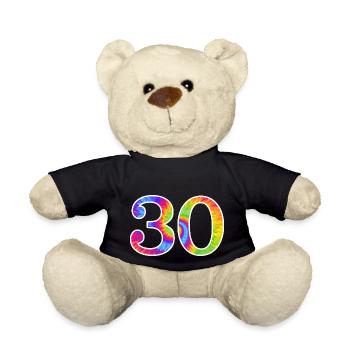 Number 30 - Teddy Bear - black - Front