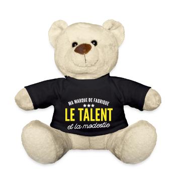 talent et modestie / citation humour - Nounours - noir - Devant