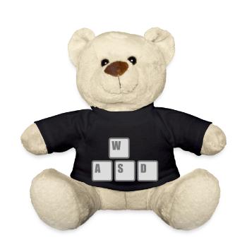Computer WASD Keyboard Keys - Teddy Bear - black - Front