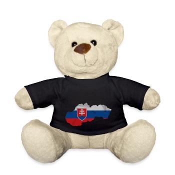 Slovakia flag in the shape of the country - Teddy Bear - black - Front