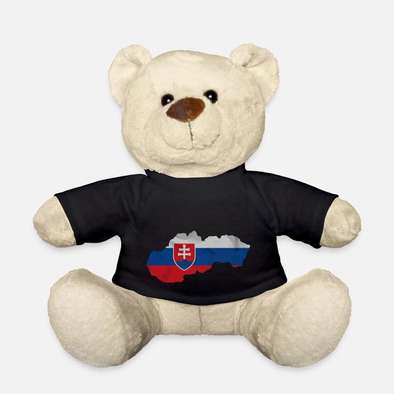 Drapeau de la Slovaquie en forme de pays - Nounours - noir