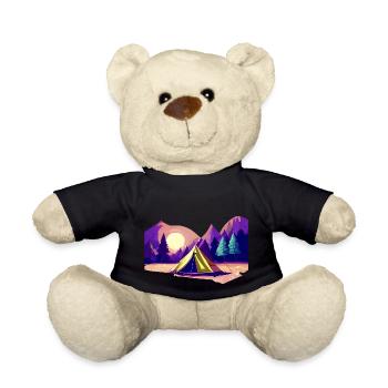 Camping Gift Caravan Camp Camping Camper Camping-car - Nounours - noir - Devant