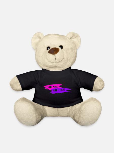 NO PAIN NO GAIN Klecks pink violett - Teddy - Schwarz