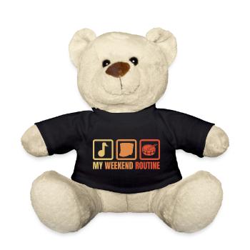 Funny Drummer Weekend - Teddy Bear - black - Front