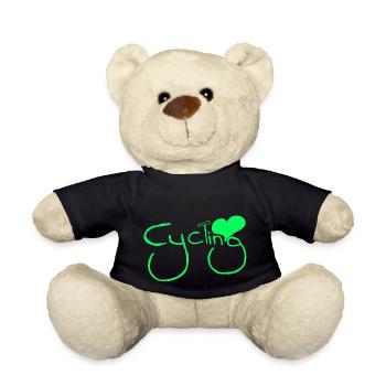 cyclist cycling bmx bike sport mountain biking hobby - Teddy Bear - black - Front