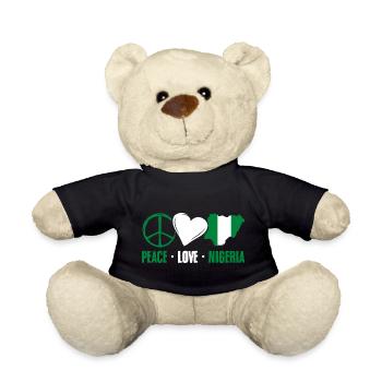 Peace Love Cool Nigeria For Nigerian People - Teddy Bear - black - Front