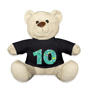 Personalisierte Nummer zum 10-jährigen Jubiläum - Teddy - Schwarz - Vorne
