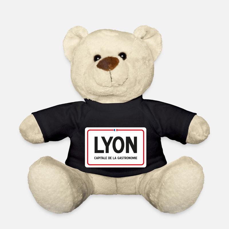 Panneau de la ville de Lyon - Nounours - noir