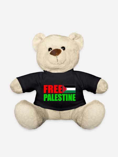 Free palestine - Teddy Bear - black