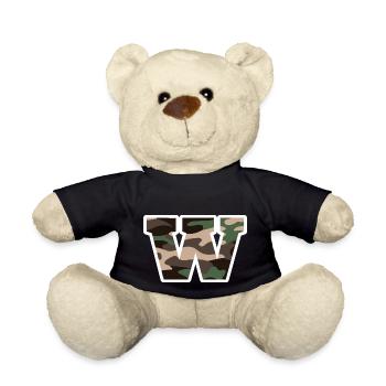 lettre W camouflage militaire-idée cadeau - Nounours - noir - Devant