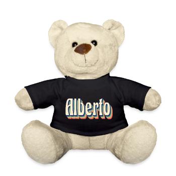 Alberto Retro Vintage T-Shirt Geschenk T-Shirt - Teddy - Schwarz - Vorne