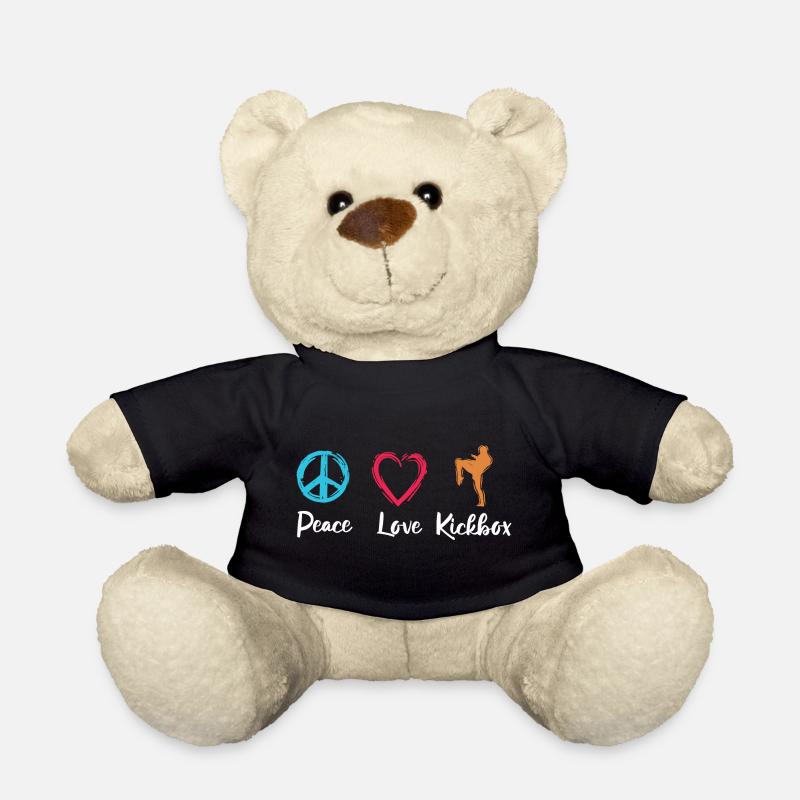 Frieden Liebe Kickbox - Teddy - Schwarz
