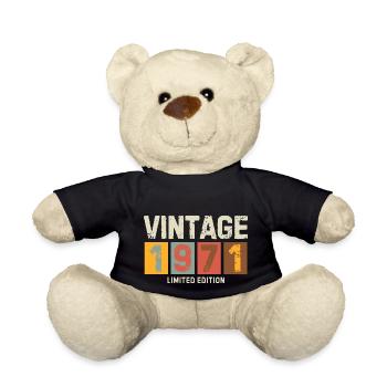 Vintage 1971 Limited Edition Classic birthday gift - Teddy Bear - black - Front