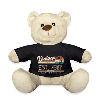 1987 Born Vintage Geburtstagsgeschenk - Teddy - Schwarz - Vorne