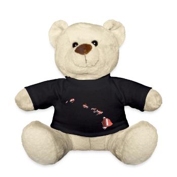 Echter Football in der Hawaii State Landkarte - Teddy - Schwarz - Vorne