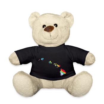 LGBTQ Flagge in der Hawaii State Landkarte - Teddy - Schwarz - Vorne