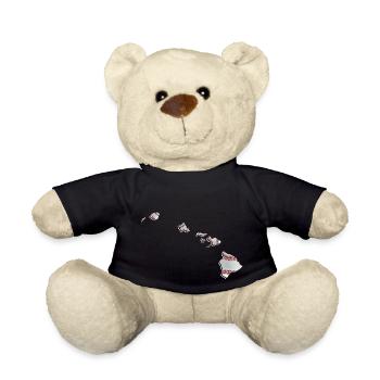 Echter Baseball in der Hawaii State Landkarte - Teddy - Schwarz - Vorne