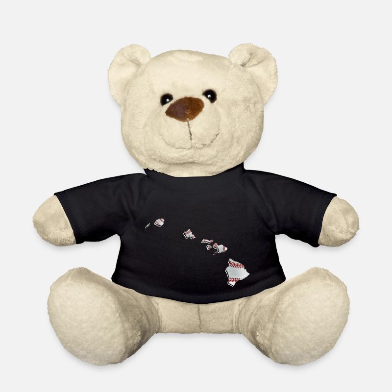 Echter Baseball in der Hawaii State Landkarte - Teddy - Schwarz