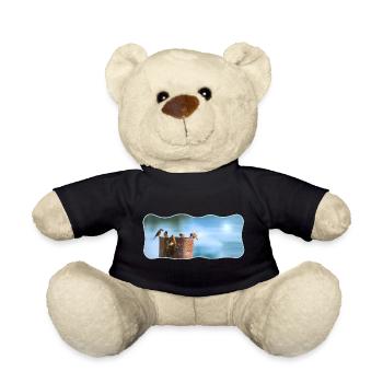 Fotodesign Spatzen-Meeting geschwungen umrandet - Teddy - Schwarz - Vorne