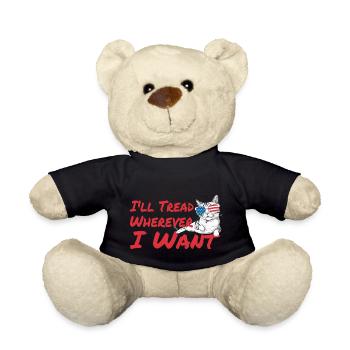 Ich trete hin, wohin ich will Retro Vintage Katzenliebhaber - Teddy - Schwarz - Vorne