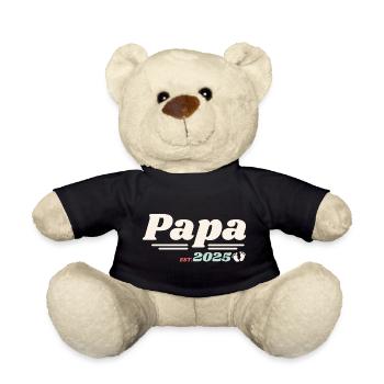 Papa Est 2025 Je vais être un papa style rétro - Nounours - noir - Devant