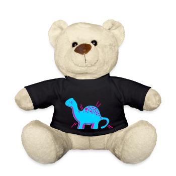 Dino Dinosaurier niedlich süß cartoon comic Pink - Teddy - Schwarz - Vorne